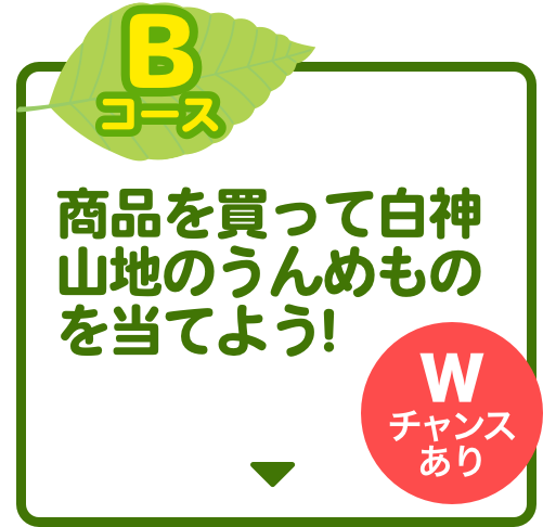 Bコース　商品を買って白神山地のうんめものを当てよう！