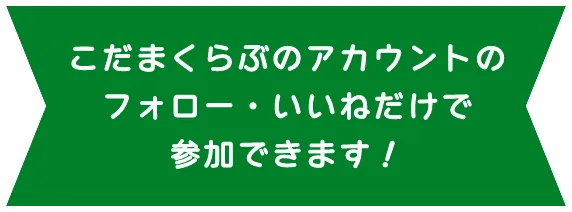 こだまくらぶのアカウントのフォロー・いいねだけで参加できます！